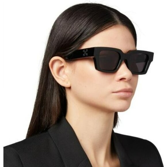 Off-White VIRGIL Women Sunglasses Black Grey Square OERI008 1307 NEW AUTHENTIC - Picture 11 of 11